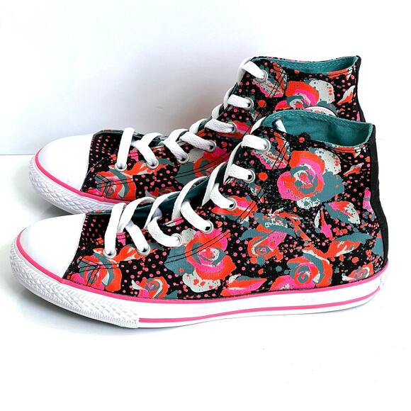 NWOT Converse roses and dots hi top sneakers shoes - Picture 1 of 8
